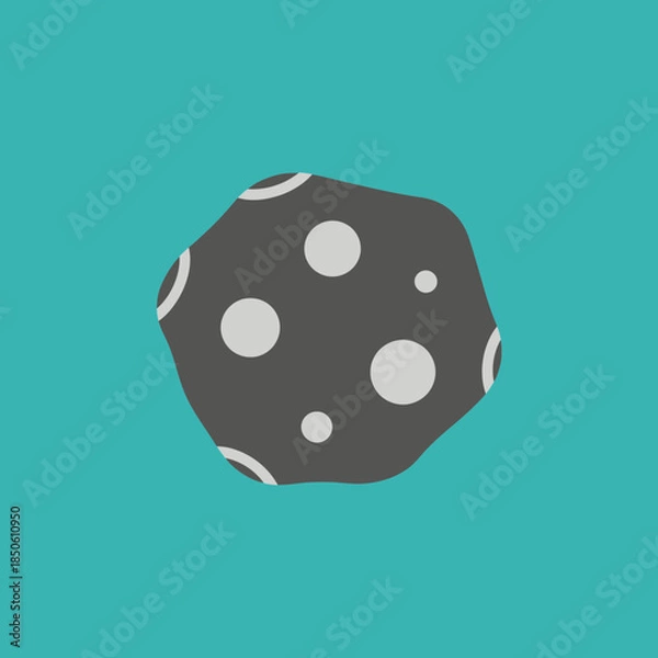 Obraz Gray asteroid with light gray circles and arcs.