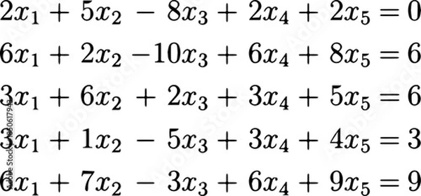 Obraz Matrix Linear Algebra Vector Illustration Explaining Mathematical Transformations, Coordinate Systems and Analytical Structures