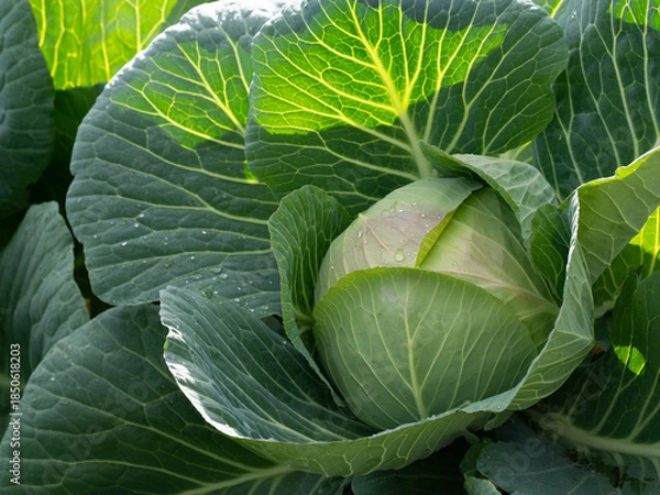 Obraz 冬の畑のキャベツ