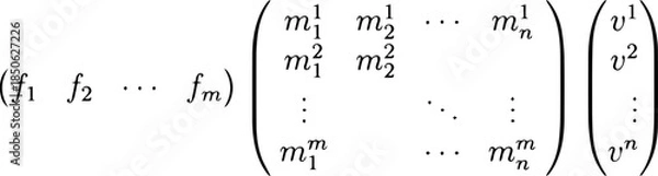 Obraz Matrix Linear Algebra Vector Illustration Explaining Mathematical Transformations, Coordinate Systems and Analytical Structures
