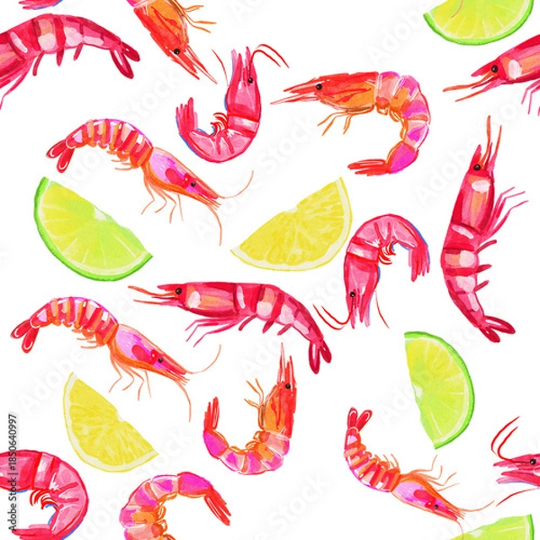 Obraz seamless pattern with fishes and lemans