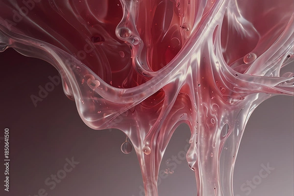 Obraz Pink ghost fluid motion with translucent layers