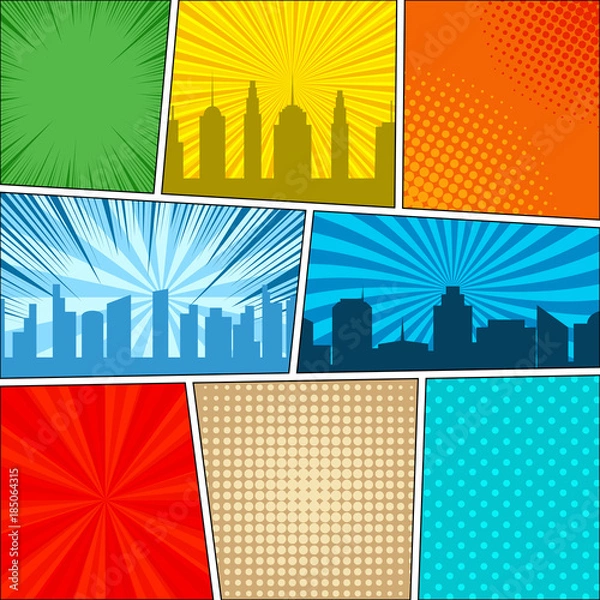 Obraz Comic book page background