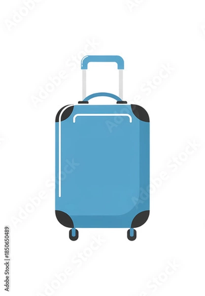 Obraz 明るい青い旅行用スーツケースのイラスト画像