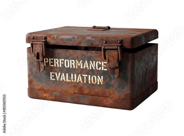 Obraz 古い金属箱の評価、錆びた表面の質感