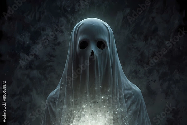 Obraz Scary Ghost with subtle texture bacground for halloween