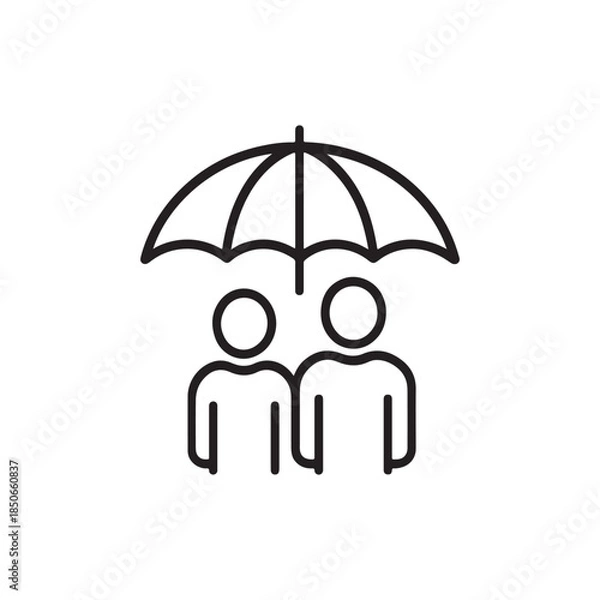 Obraz man with umbrella icon