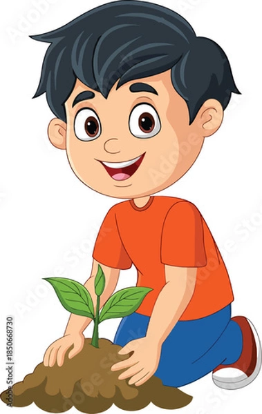 Obraz boy and flower