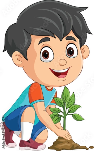 Obraz little boy with a flower