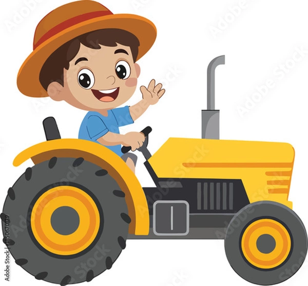 Obraz farmer with tractor