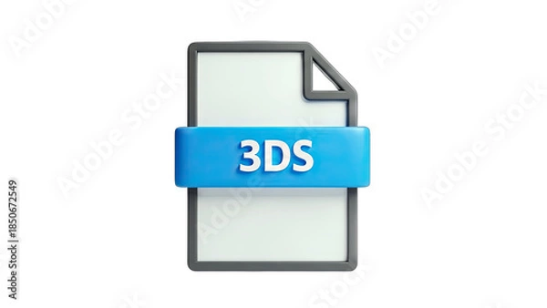 Obraz 3DS File Icon on White Background