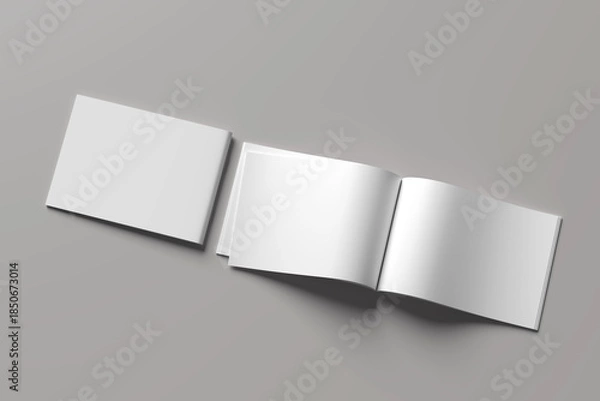 Obraz Open magazine with a glued binding. Vertical A4 format. 3d illustration.