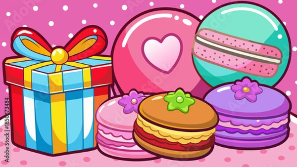 Obraz birthday cake with candles