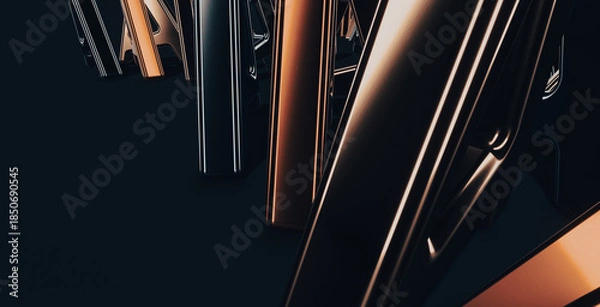 Fototapeta abstract metallic 3d background. chrome