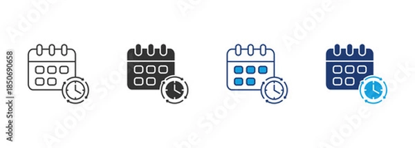 Obraz Reschedule Icon Set Multiple Style Collection