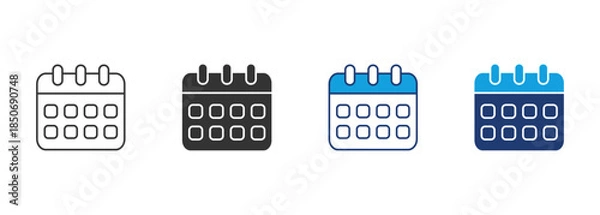 Obraz Calendar Icon Set Multiple Style Collection