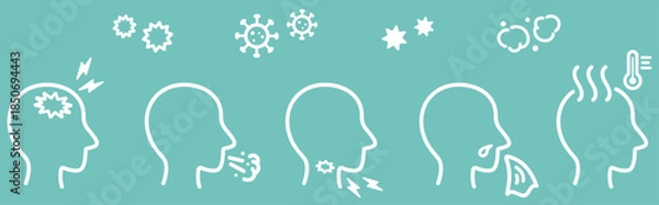 Obraz 風邪のイメージのアイコンセット