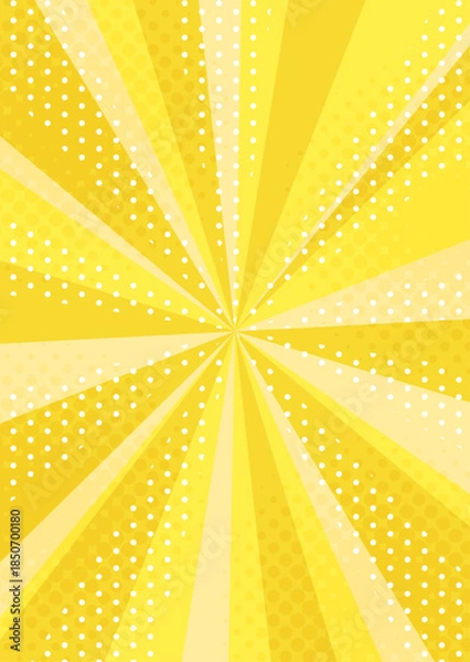 Obraz アメコミ風のポップな背景イラスト　集中線・黄色