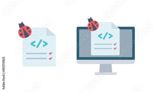 Obraz ITバグレポートのイラスト – ソフトウェア不具合報告と開発プロセス