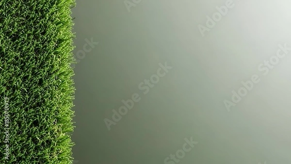 Obraz Vibrant green grass texture on gray background