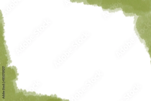 Obraz Abstract green organic edge frame in PNG format with a transparent background. 