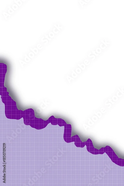 Obraz Abstract layered purple edge design in PNG format with a transparent background. Features soft gradient shapes and subtle grid texture, ideal for overlays, banners, and modern graphic layouts.