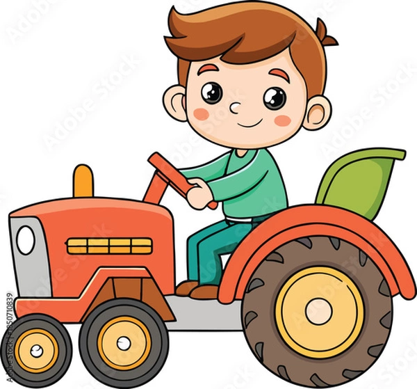 Obraz farmer with tractor