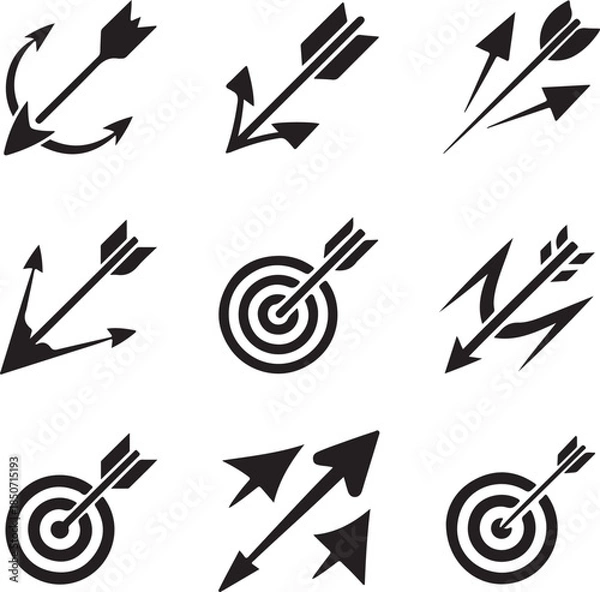 Obraz Target Icon Vector – Minimal Bullseye Symbol Isolated on White Background