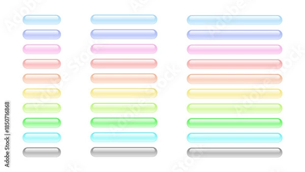 Obraz 透明感のあるボタンのセット　カラフル