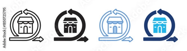 Fototapeta Agility icon set multiple style collection