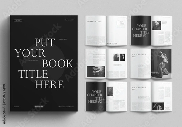 Obraz Book Title Layout Design Template