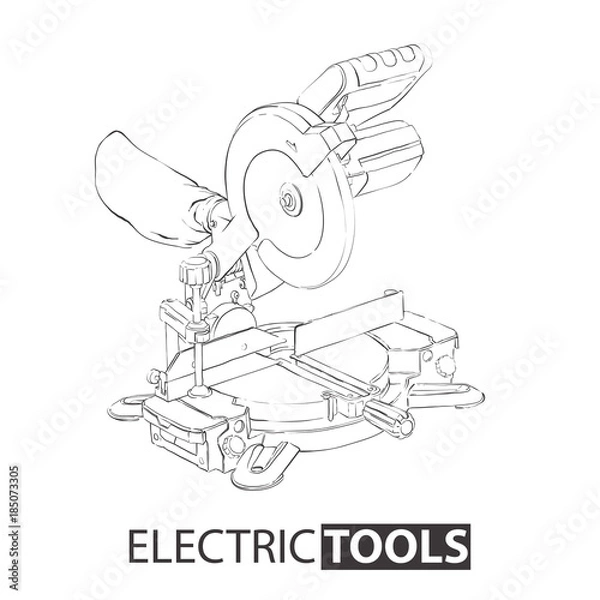 Obraz Hand drawn miter saw