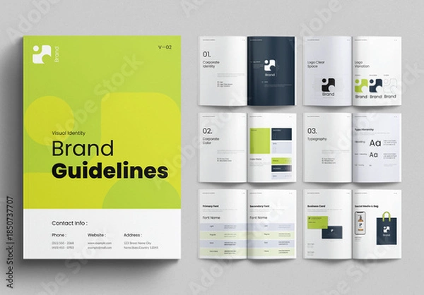 Fototapeta Brand Guidelines Template Design Layout