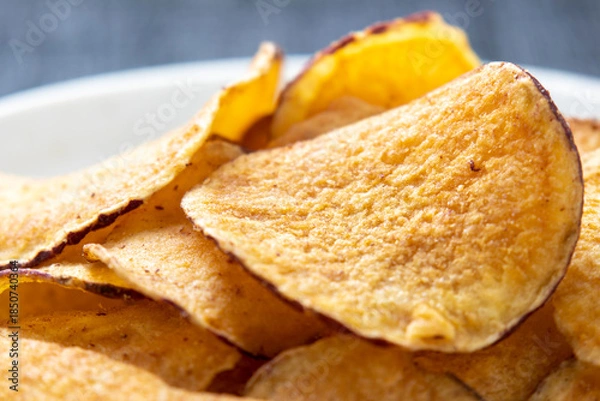 Obraz さつまいもチップスのアップ。