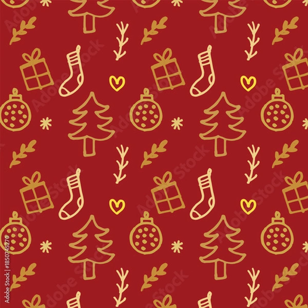 Obraz Christmas Joy Seamless Vector Pattern Design