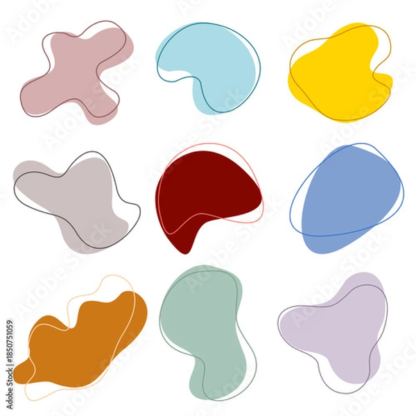 Obraz Colorful Organic Blob Shape Abstract Background
