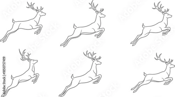 Fototapeta Jumping deer pattern