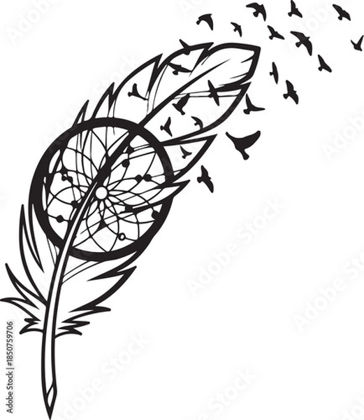 Obraz feather pen and ink