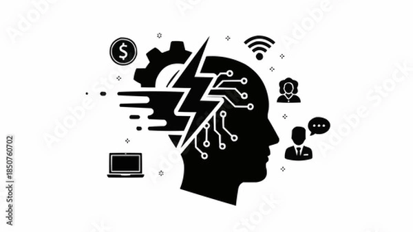 Obraz Artificial Intelligence Brain Technology Concept.