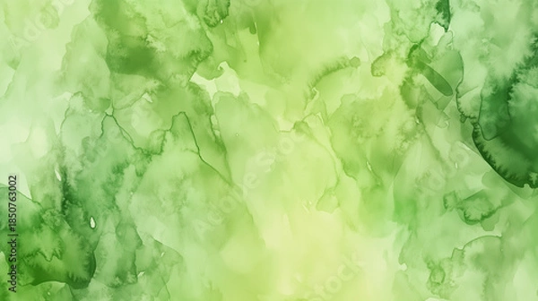 Obraz Green watercolor texture background. Abstract watercolor paint background