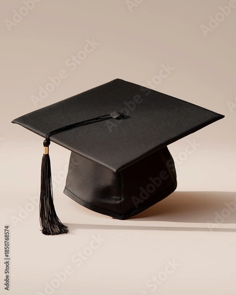 Obraz Black graduation cap with tassel