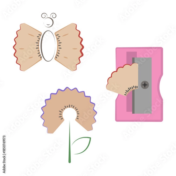 Obraz Vector graphics icon for Pencil shaving art