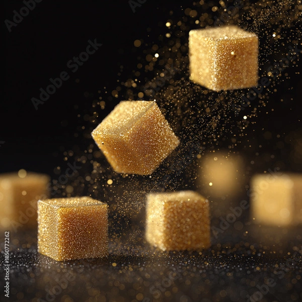 Obraz Golden sugar cubes