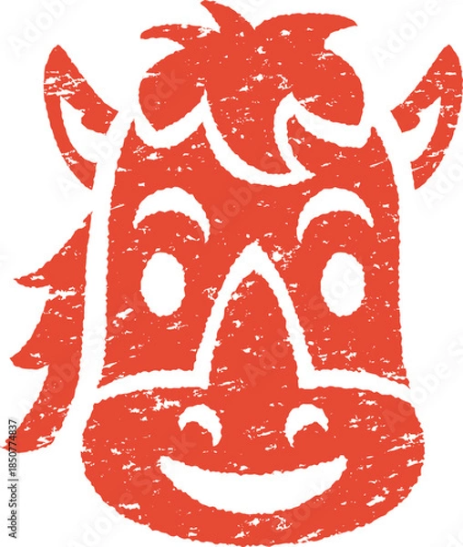 Fototapeta 午年の馬の顔のスタンプ