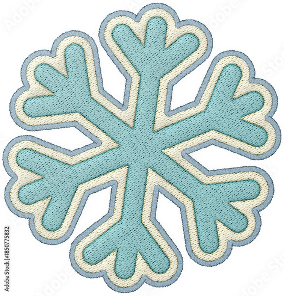 Obraz Christmas patchwork element snowflake embroidery badge winter textile decoration