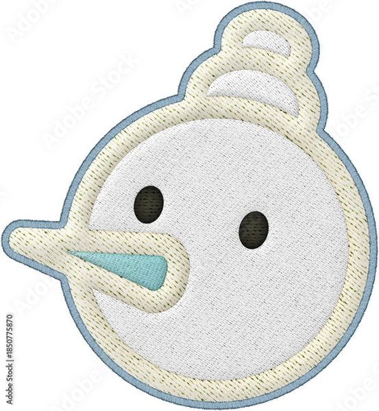 Obraz Christmas patchwork snowman element icon embroidery cheerful design