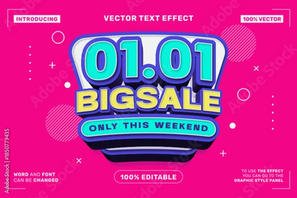 Obraz 01.01 Big Sale Editable Vector Text Effect