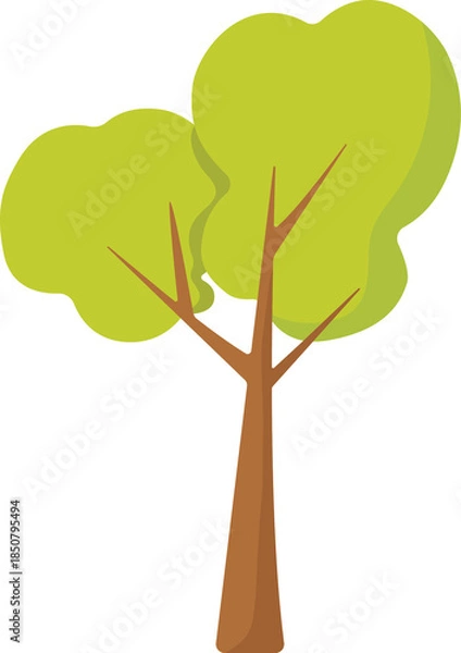 Obraz simple tree with green leaves, cute tree