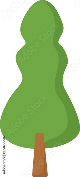 Obraz simple cartoon tree, cute tree