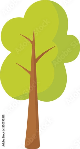 Obraz simple tree, cartoon cute tree